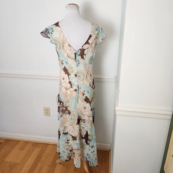 VTG 90s Y2K Be Smart Dress Sz 13 14 Juniors Midi Fairy Grunge WhimsiGoth Floral - Picture 6 of 11